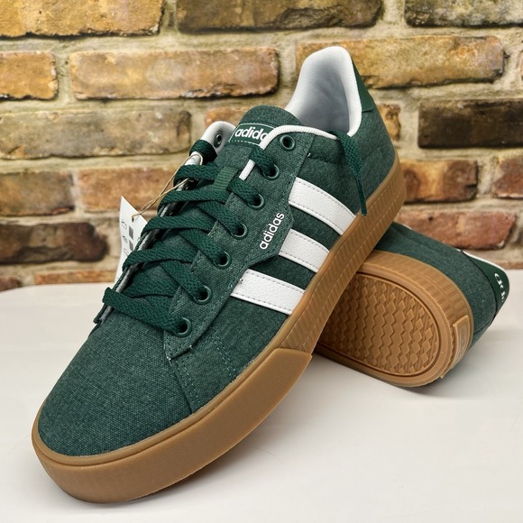 Adidas 3.0 Daily Mens Size 9 Sneaker IF7487 Collegiate Green Gum Skate - Picture 1 of 12